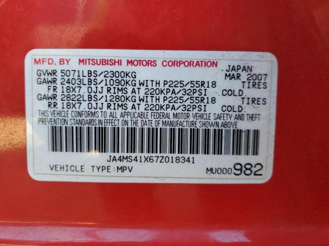 Photo 10 from auction – 2007 MITSUBISHI OUTLANDER with VIN JA4MS41X67Z018341