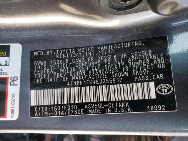 Photo 10 from auction – 2014 TOYOTA CAMRY L with VIN 4T1BF1FK4EU355917