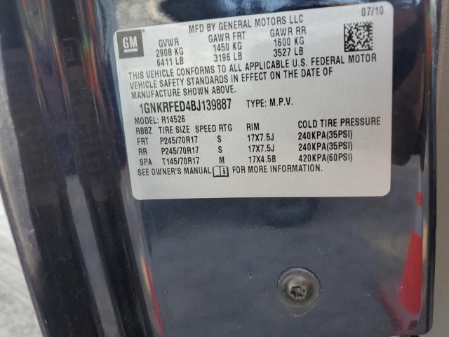 Photo 10 from auction – 2011 CHEVROLET TRAVERSE L with VIN 1GNKRFED4BJ139887