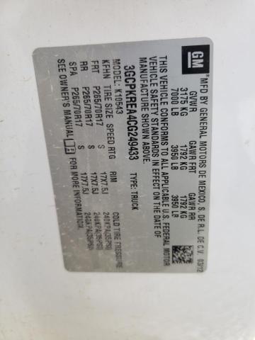 Photo 10 from auction – 2012 CHEVROLET SILVERADO with VIN 3GCPKREA4CG249433