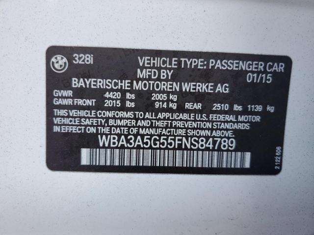 Photo 10 from auction – 2015 BMW 328 I with VIN WBA3A5G55FNS84789