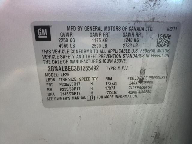 Photo 10 from auction – 2011 CHEVROLET EQUINOX LS with VIN 2GNALBEC3B1255492