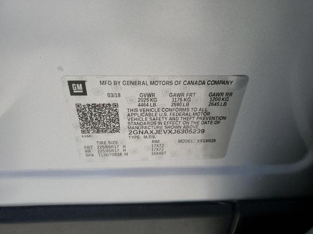 Photo 10 from auction – 2018 CHEVROLET EQUINOX LT with VIN 2GNAXJEVXJ6305239