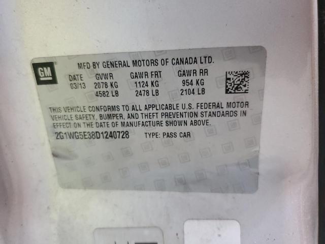 Photo 10 from auction – 2013 CHEVROLET IMPALA LT with VIN 2G1WG5E38D1240728