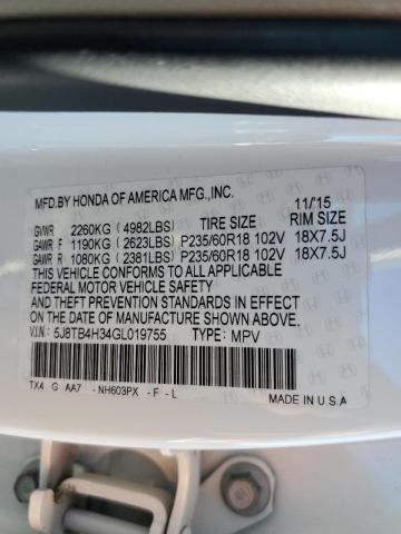 Photo 10 from auction – 2016 ACURA RDX with VIN 5J8TB4H34GL019755