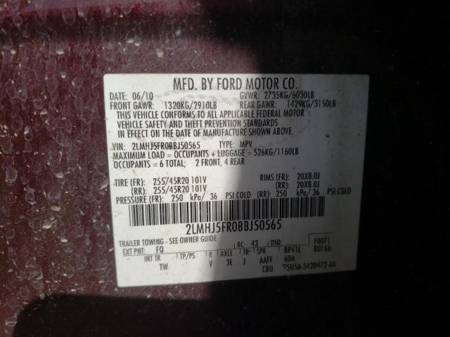 Photo 10 from auction – 2011 LINCOLN MKT with VIN 2LMHJ5FR0BBJ50565