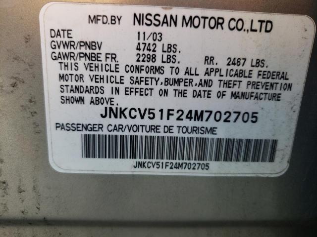 Photo 10 from auction – 2004 INFINITI G35 with VIN JNKCV51F24M702705