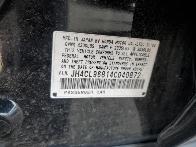 Photo 10 from auction – 2004 ACURA TSX with VIN JH4CL96814C040872