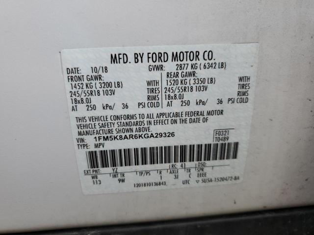 Photo 10 from auction – 2019 FORD EXPLORER P with VIN 1FM5K8AR6KGA29326