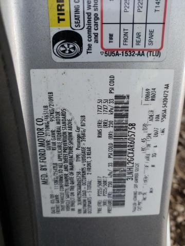 Photo 10 from auction – 2010 LINCOLN MKZ with VIN 3LNHL2GCXAR605758