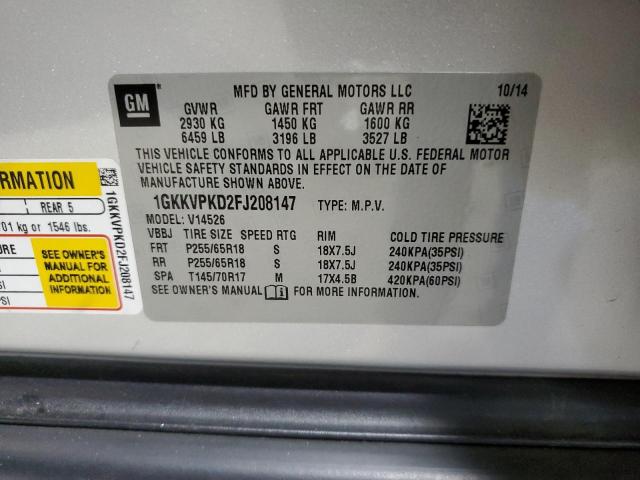 Photo 10 from auction – 2015 GMC ACADIA SLE with VIN 1GKKVPKD2FJ208147