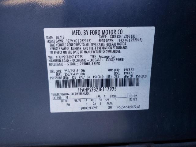 Photo 10 from auction – 2018 FORD TAURUS LIM with VIN 1FAHP2F82JG117925