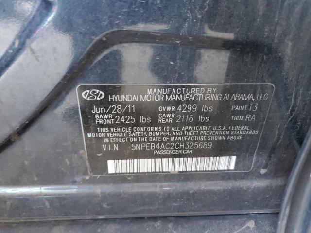 Photo 10 from auction – 2012 HYUNDAI SONATA GLS with VIN 5NPEB4AC2CH325689