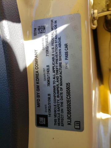 Photo 10 from auction – 2014 CHEVROLET SPARK LS with VIN KL8CB6S92EC585605