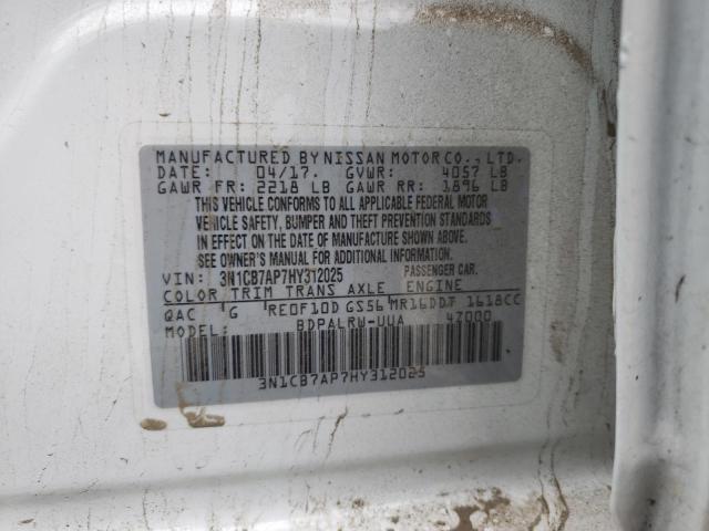 Photo 10 from auction – 2017 NISSAN SENTRA SR with VIN 3N1CB7AP7HY312025