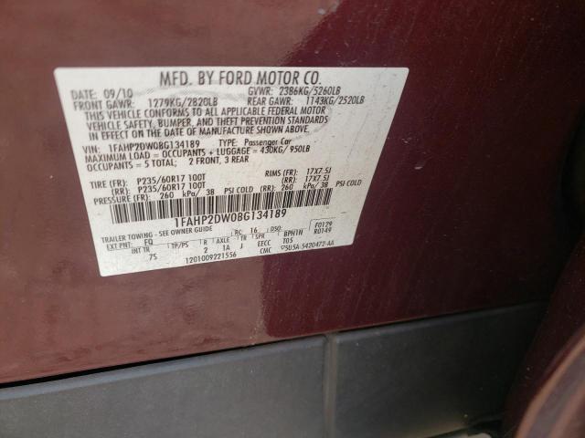 Photo 10 from auction – 2011 FORD TAURUS SE with VIN 1FAHP2DW0BG134189