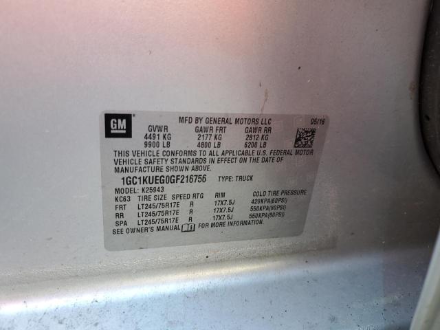 Photo 10 from auction – 2016 CHEVROLET SILVERADO with VIN 1GC1KUEG0GF216756