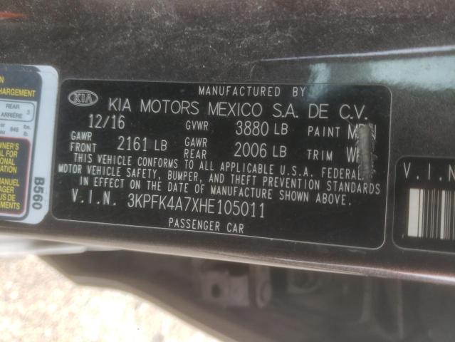 Photo 10 from auction – 2017 KIA FORTE LX with VIN 3KPFK4A7XHE105011