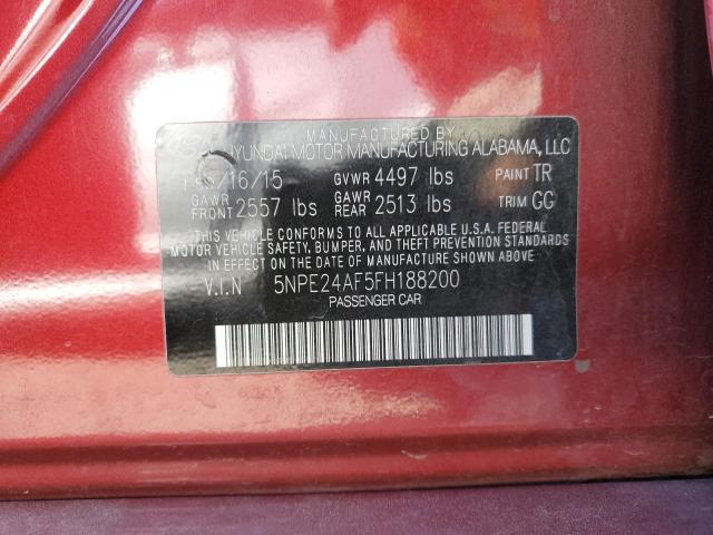Photo 10 from auction – 2015 HYUNDAI SONATA SE with VIN 5NPE24AF5FH188200