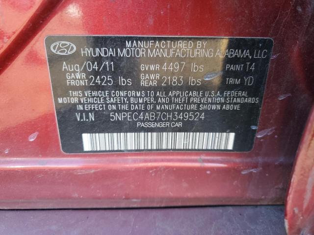 Photo 10 from auction – 2012 HYUNDAI SONATA SE with VIN 5NPEC4AB7CH349524