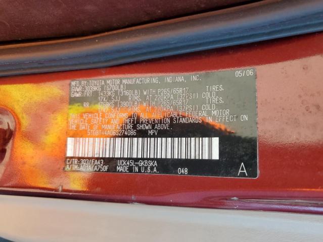 Photo 10 from auction – 2006 TOYOTA SEQUOIA SR with VIN 5TDBT44A06S274086