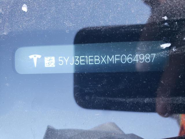 Photo 10 from auction – 2021 TESLA MODEL 3 with VIN 5YJ3E1EBXMF064987