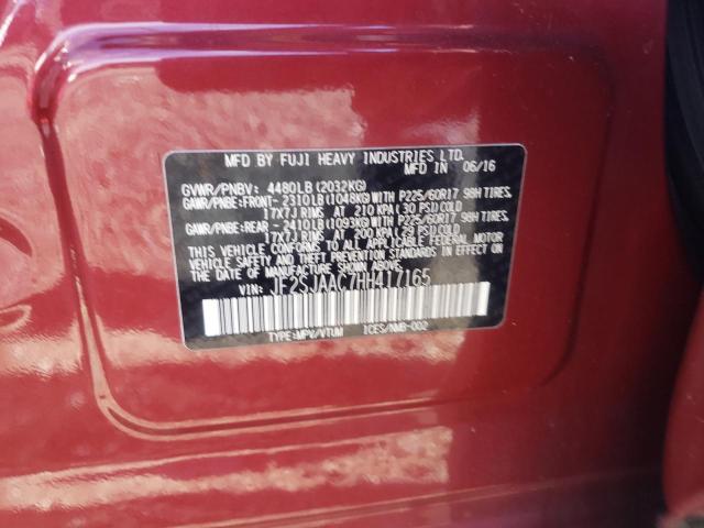 Photo 10 from auction – 2017 SUBARU FORESTER 2 with VIN JF2SJAAC7HH417165