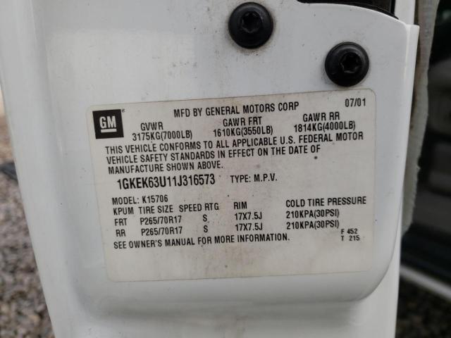 Photo 10 from auction – 2001 GMC DENALI with VIN 1GKEK63U11J316573