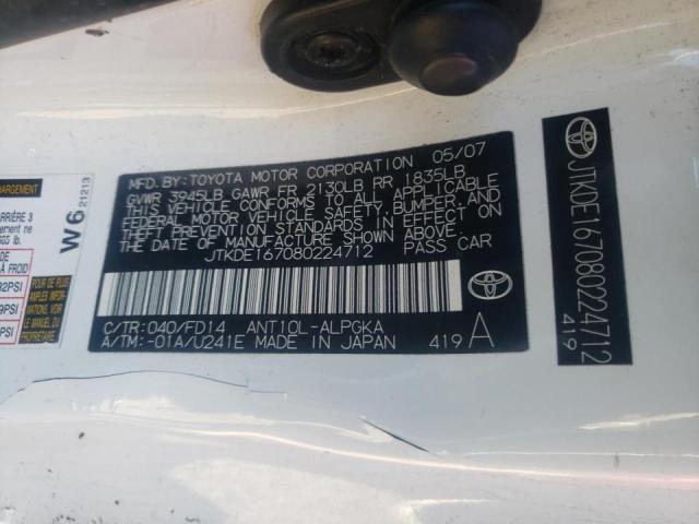 Photo 10 from auction – 2008 TOYOTA SCION TC with VIN JTKDE167080224712