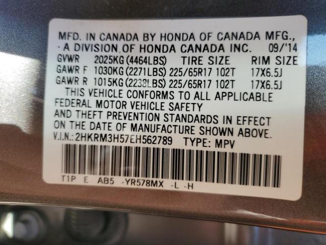 Photo 10 from auction – 2014 HONDA CR-V EX with VIN 2HKRM3H57EH562789