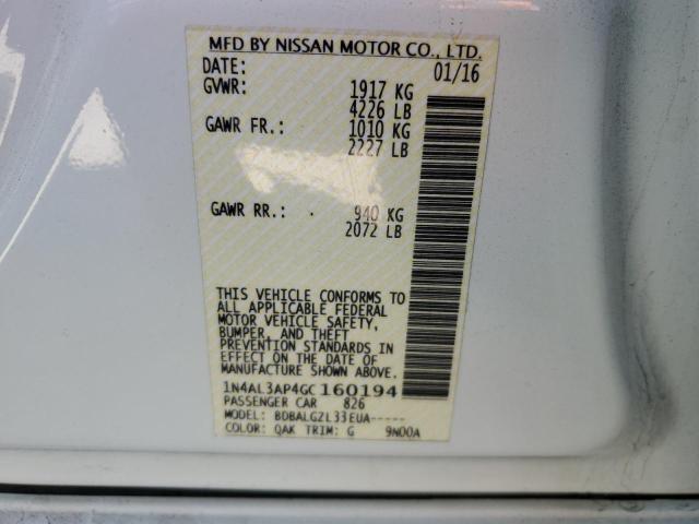 Photo 10 from auction – 2016 NISSAN ALTIMA 2.5 with VIN 1N4AL3AP4GC160194