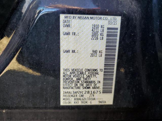 Photo 10 from auction – 2015 NISSAN ALTIMA 2.5 with VIN 1N4AL3AP2FC281675