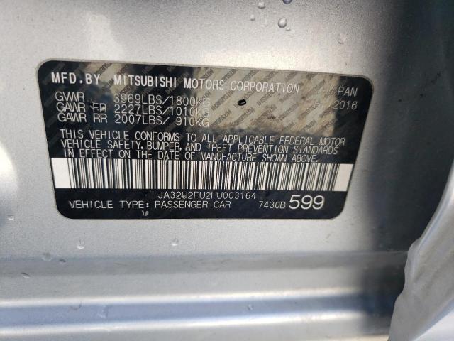 Photo 10 from auction – 2017 MITSUBISHI LANCER ES with VIN JA32U2FU2HU003164