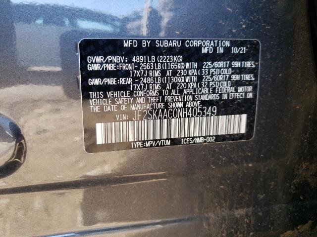 Photo 10 from auction – 2022 SUBARU FORESTER with VIN JF2SKAAC0NH405349