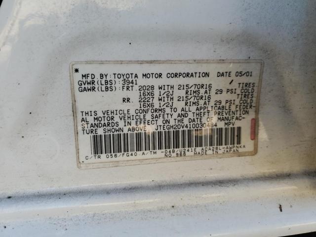 Photo 10 from auction – 2001 TOYOTA RAV4 with VIN JTEGH20V410030484