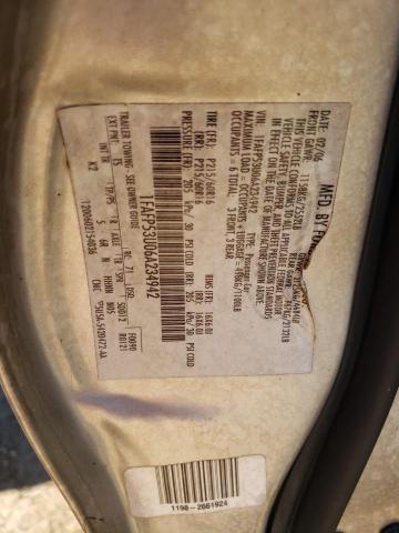 Photo 10 from auction – 2006 FORD TAURUS SE with VIN 1FAFP53U06A234942
