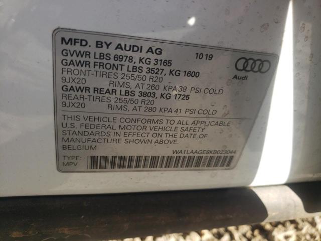 Photo 10 from auction – 2019 AUDI E-TRON PRE with VIN WA1LAAGE8KB023044