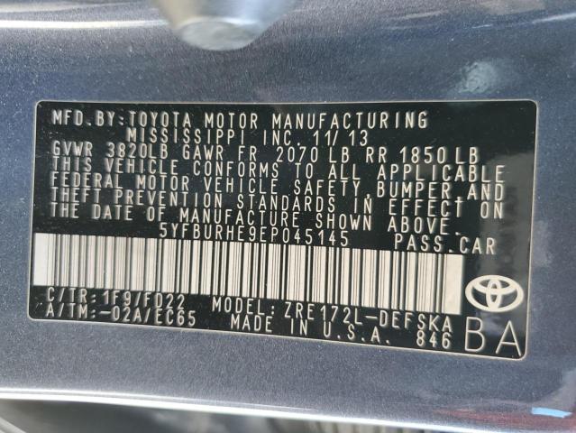 Photo 10 from auction – 2014 TOYOTA COROLLA L with VIN 5YFBURHE9EP045145
