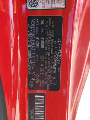 Photo 10 from auction – 2010 KIA FORTE SX with VIN KNAFW6A30A5207056