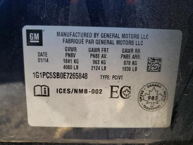 Photo 10 from auction – 2014 CHEVROLET CRUZE LT with VIN 1G1PC5SB0E7265848