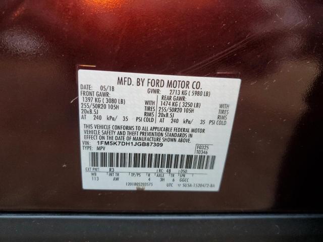 Photo 10 from auction – 2018 FORD EXPLORER X with VIN 1FM5K7DH1JGB87309