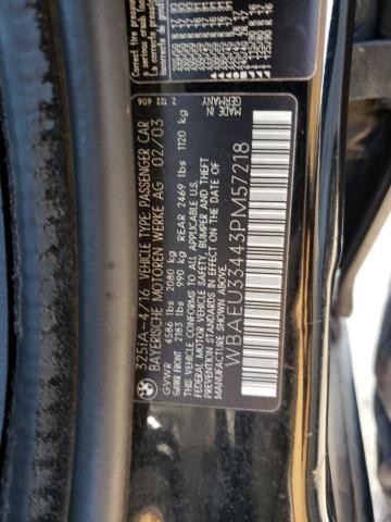 Photo 10 from auction – 2003 BMW 325 XI with VIN WBAEU33443PM57218