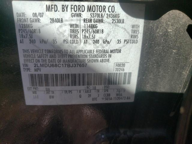 Photo 10 from auction – 2007 LINCOLN MKX with VIN 2LMDU68C17BJ37657