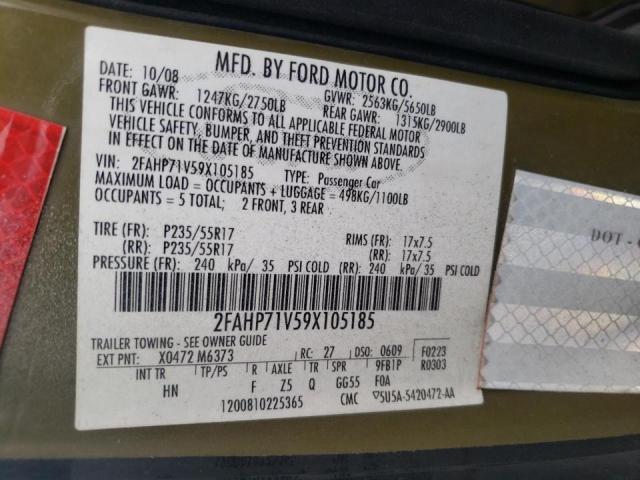 Photo 10 from auction – 2009 FORD CROWN VICT with VIN 2FAHP71V59X105185
