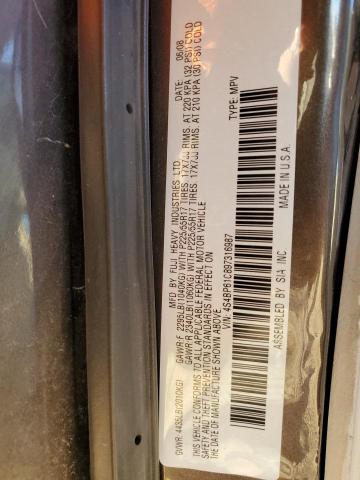 Photo 10 from auction – 2009 SUBARU OUTBACK 2. with VIN 4S4BP61C897316987