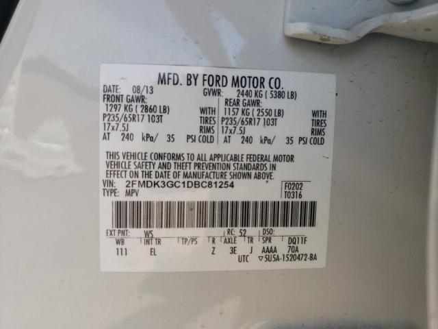 Photo 10 from auction – 2013 FORD EDGE SE with VIN 2FMDK3GC1DBC81254