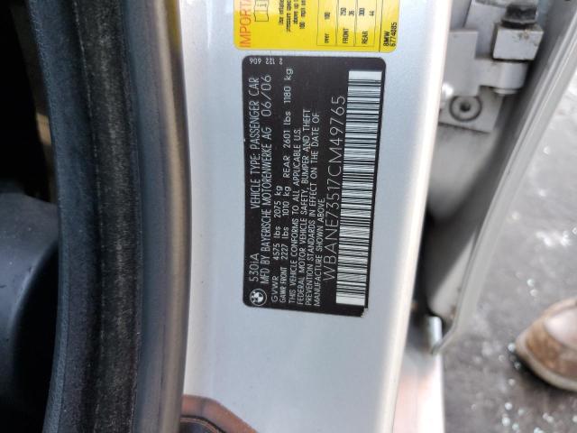 Photo 10 from auction – 2007 BMW 530 I with VIN WBANE73517CM49765