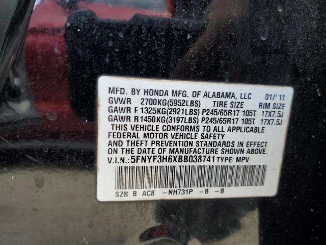 Photo 10 from auction – 2011 HONDA PILOT EXL with VIN 5FNYF3H6XBB038741