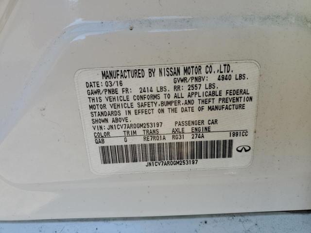 Photo 7 from auction – 2016 INFINITI Q50 BASE with VIN JN1CV7AR0GM253197