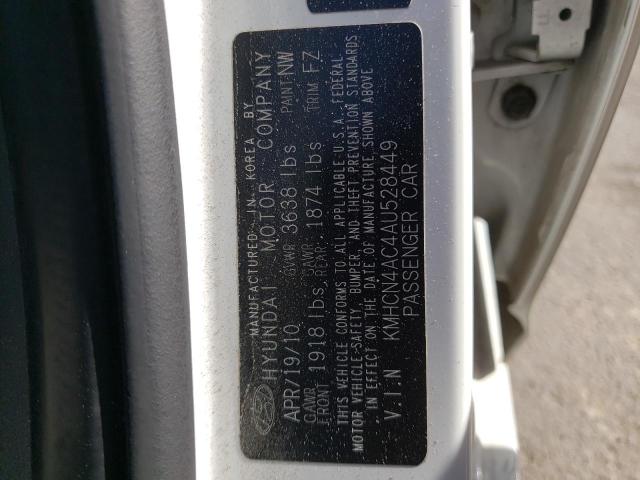 Photo 10 from auction – 2010 HYUNDAI ACCENT GLS with VIN KMHCN4AC4AU528449